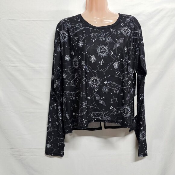 Johnny Was Active Bijou Long Sleeve Flyaway Back Top Tee Women Size L Black - Picture 10 of 16